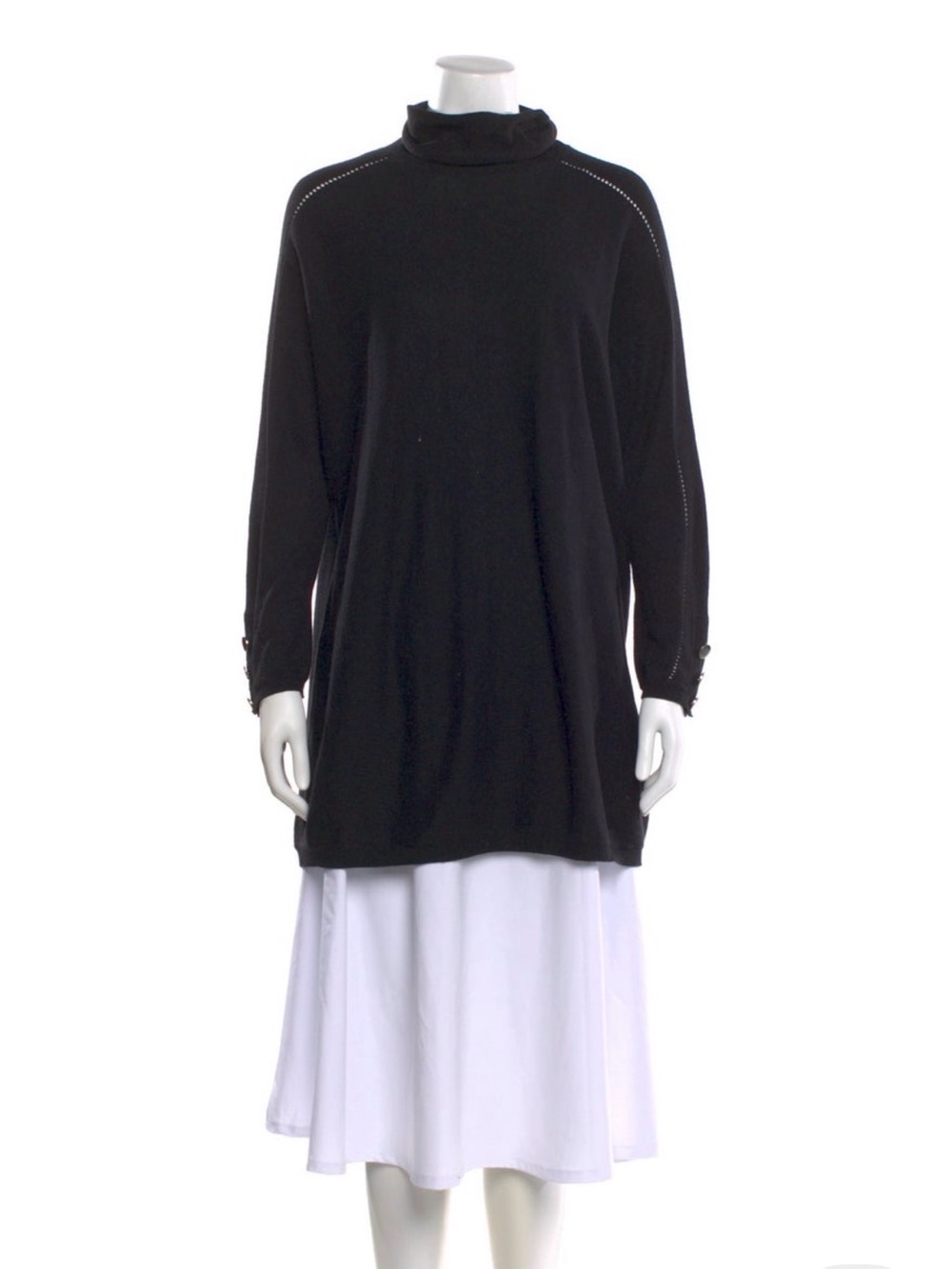 Ted Baker Black Angora Blend Turtleneck Tunic Sweater Dress S
